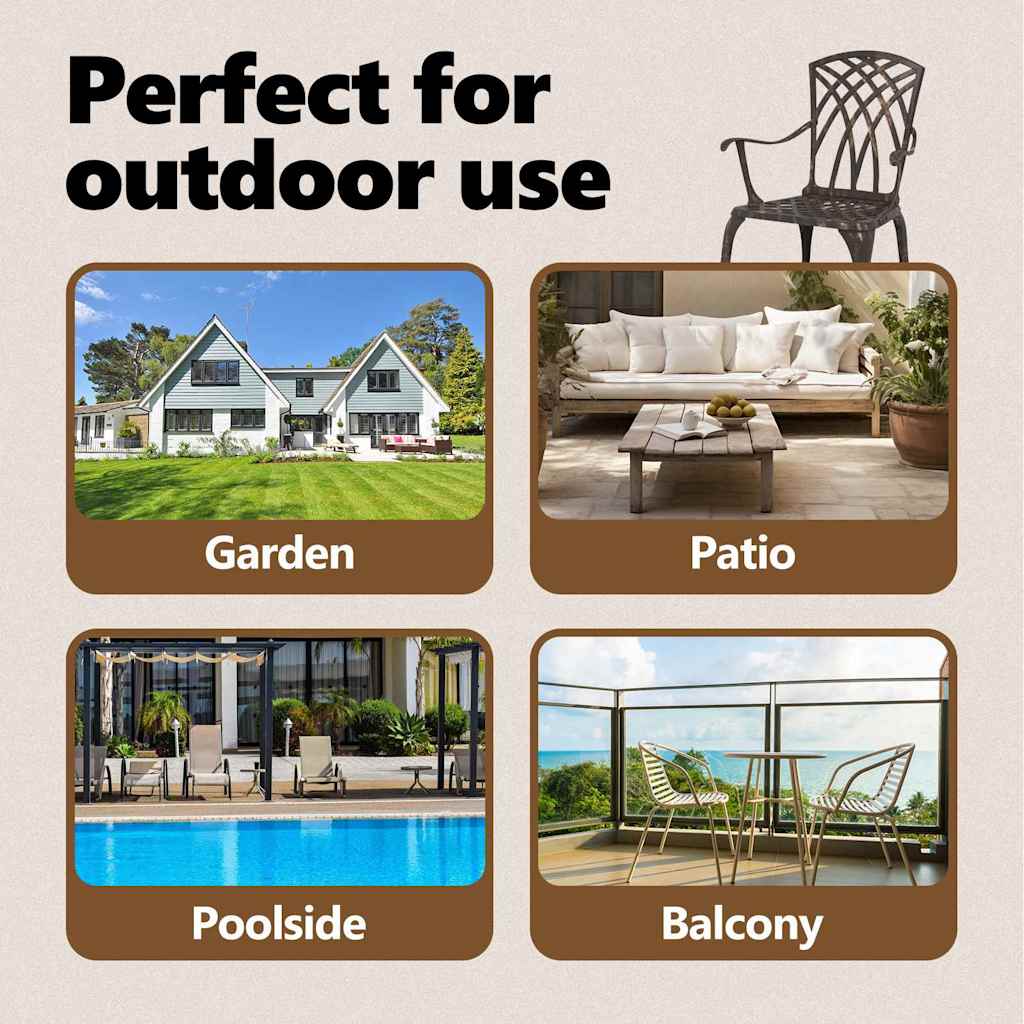 Garden Chair 2 pcs Bronze 55 x 56.5 x 91cm Aluminium