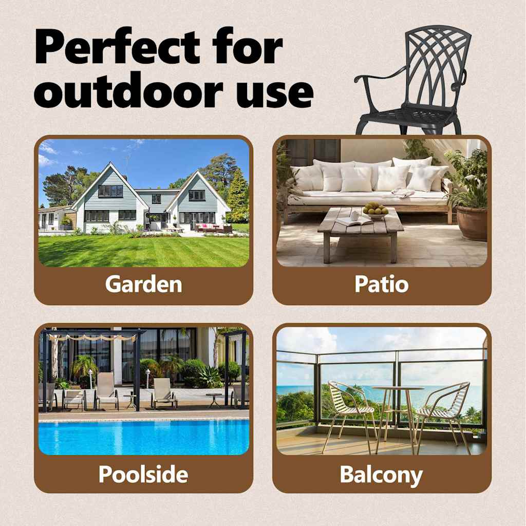 Garden Chairs 2 pcs Black 55 x 56.5 x 91cm Aluminum