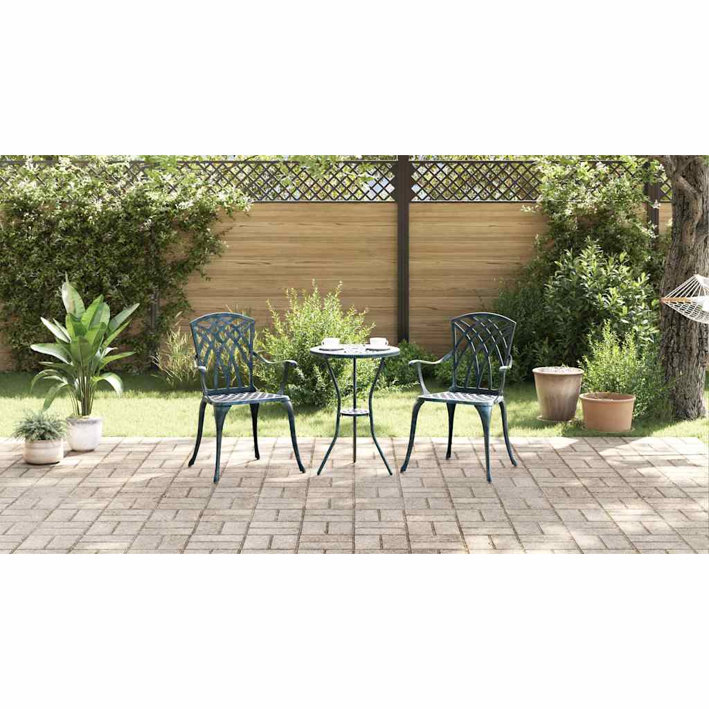 Sodo Kėdė 2 pcs Žalia 55 x 56.5 x 91cm Aliuminis
