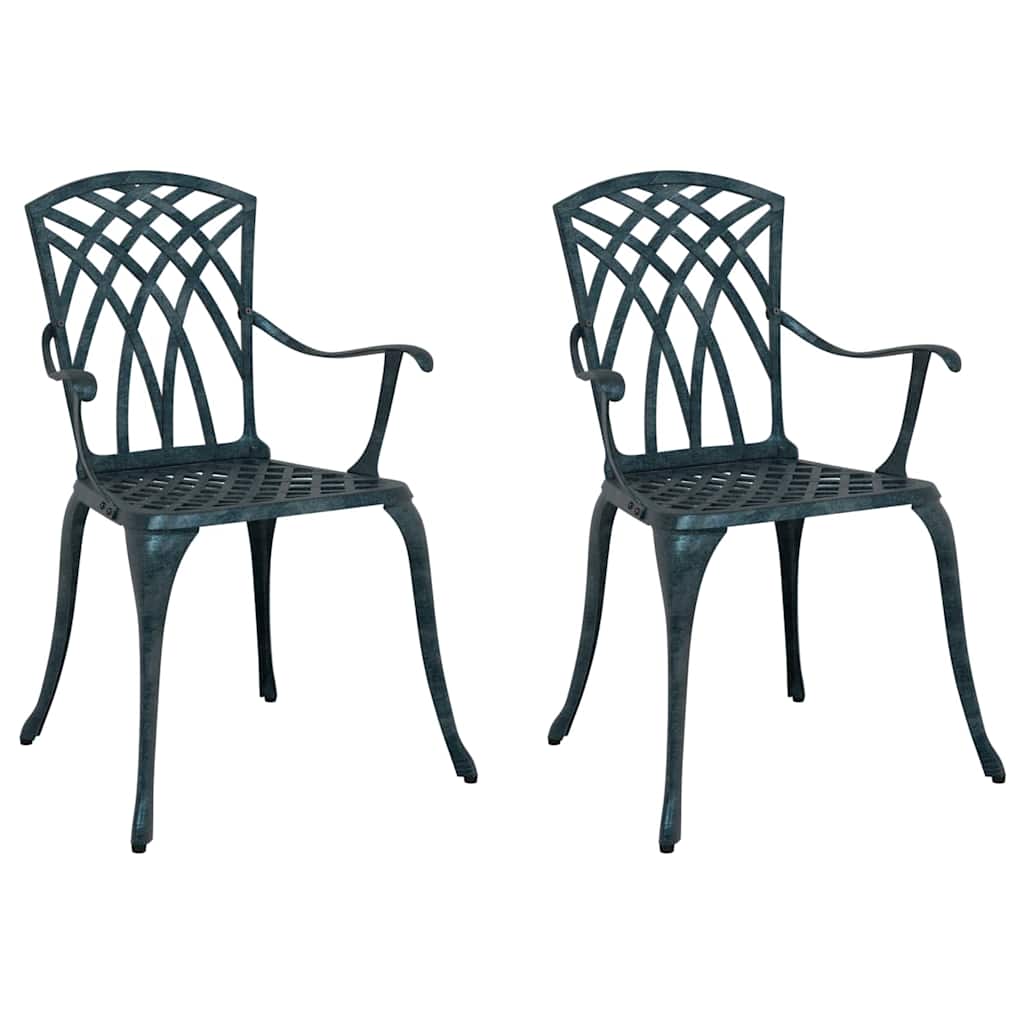 Sodo Kėdė 2 pcs Žalia 55 x 56.5 x 91cm Aliuminis