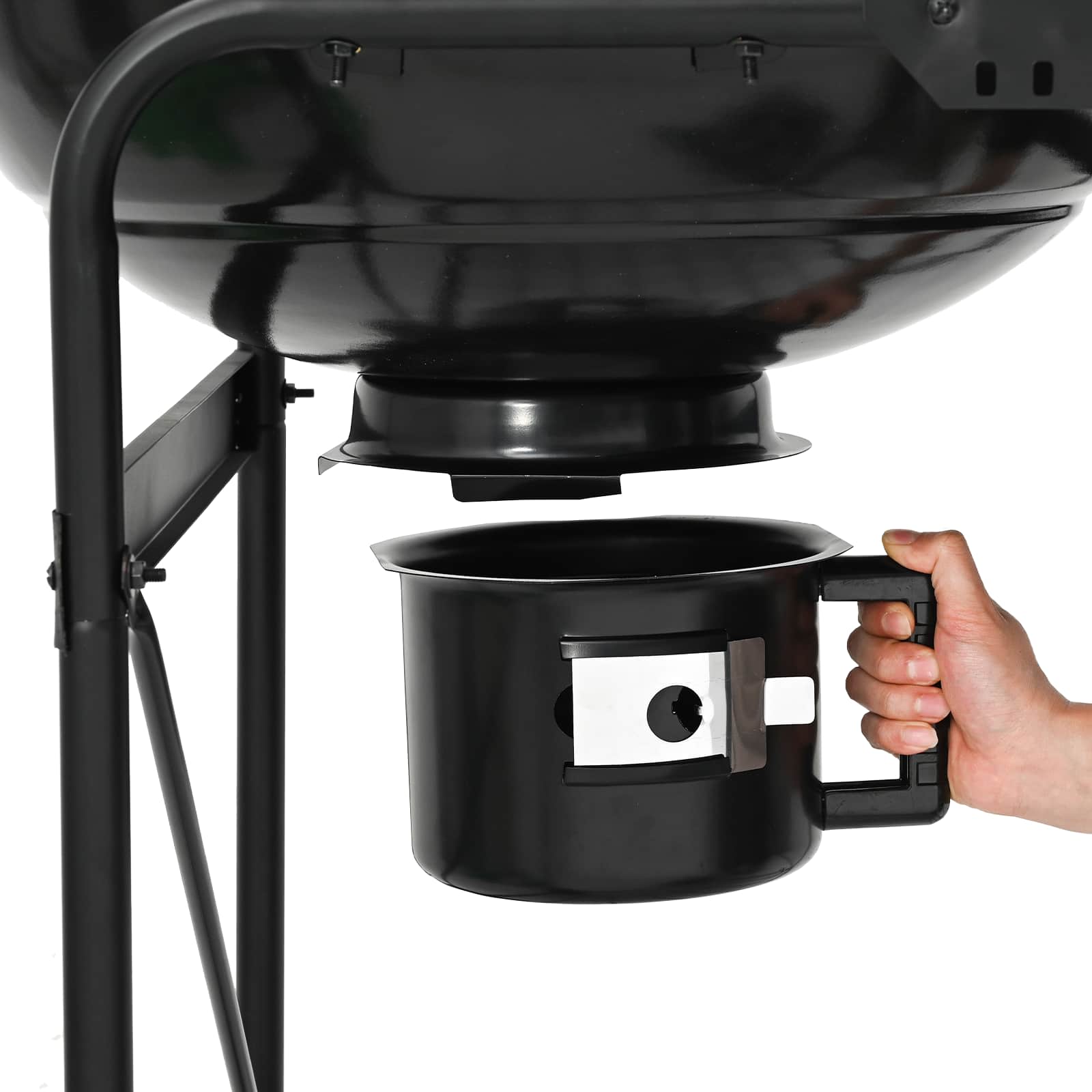 Outdoor grill with wheel Black 96 x 72 x 113 cm metal