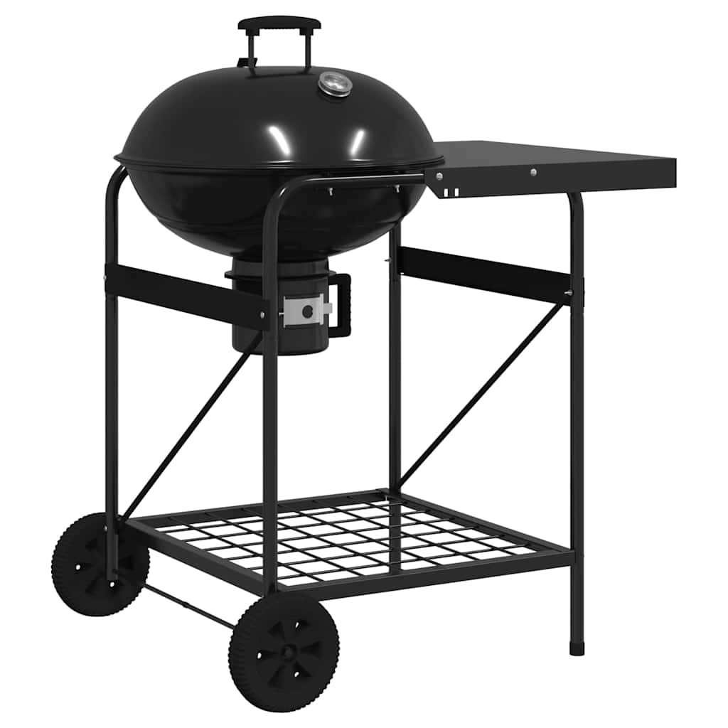 Outdoor grill with wheel Black 96 x 72 x 113 cm metal