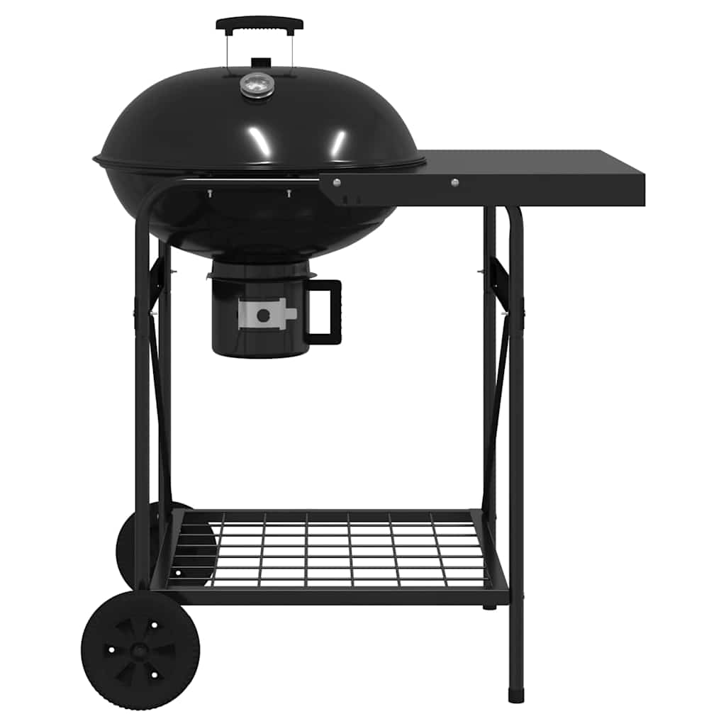 Outdoor grill with wheel Black 96 x 72 x 113 cm metal