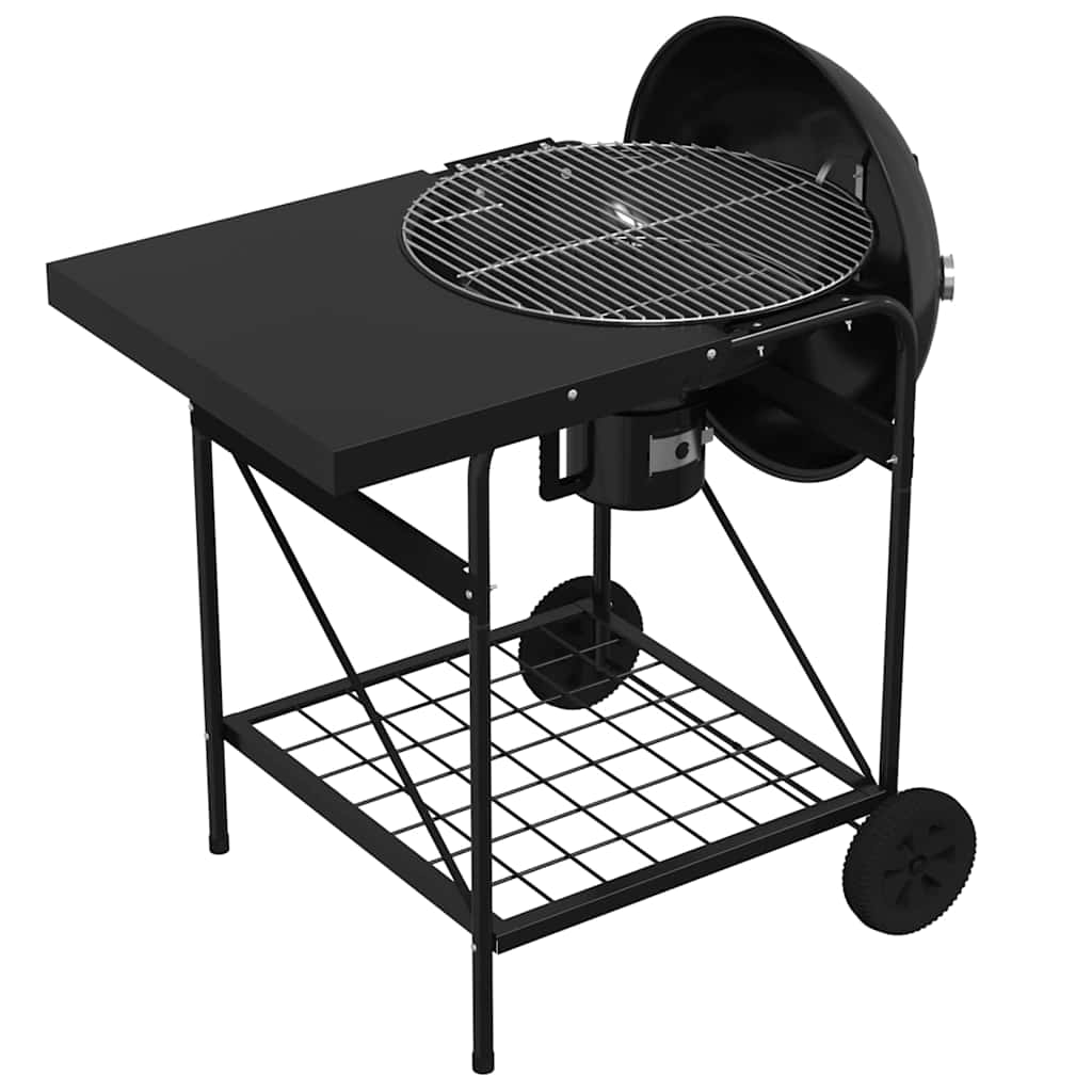 Outdoor grill with wheel Black 96 x 72 x 113 cm metal
