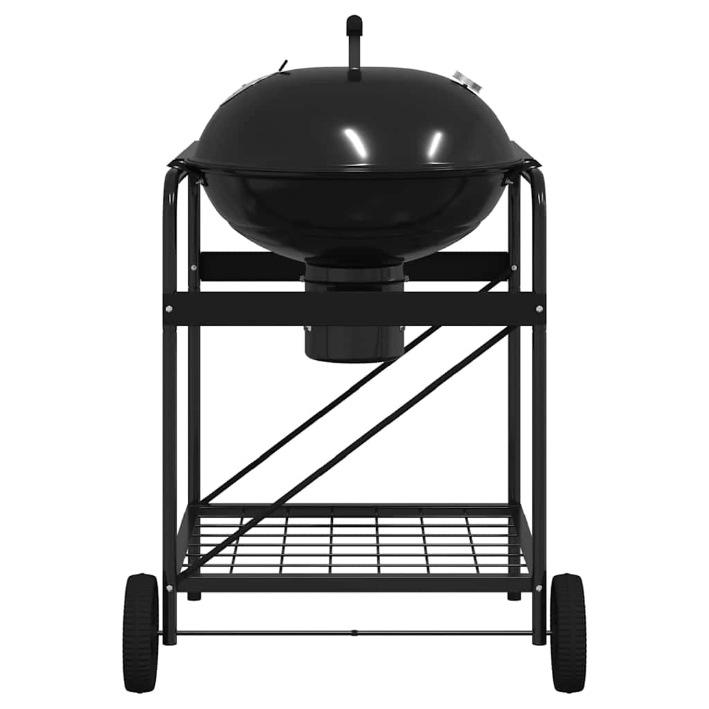 Outdoor grill with wheel Black 96 x 72 x 113 cm metal