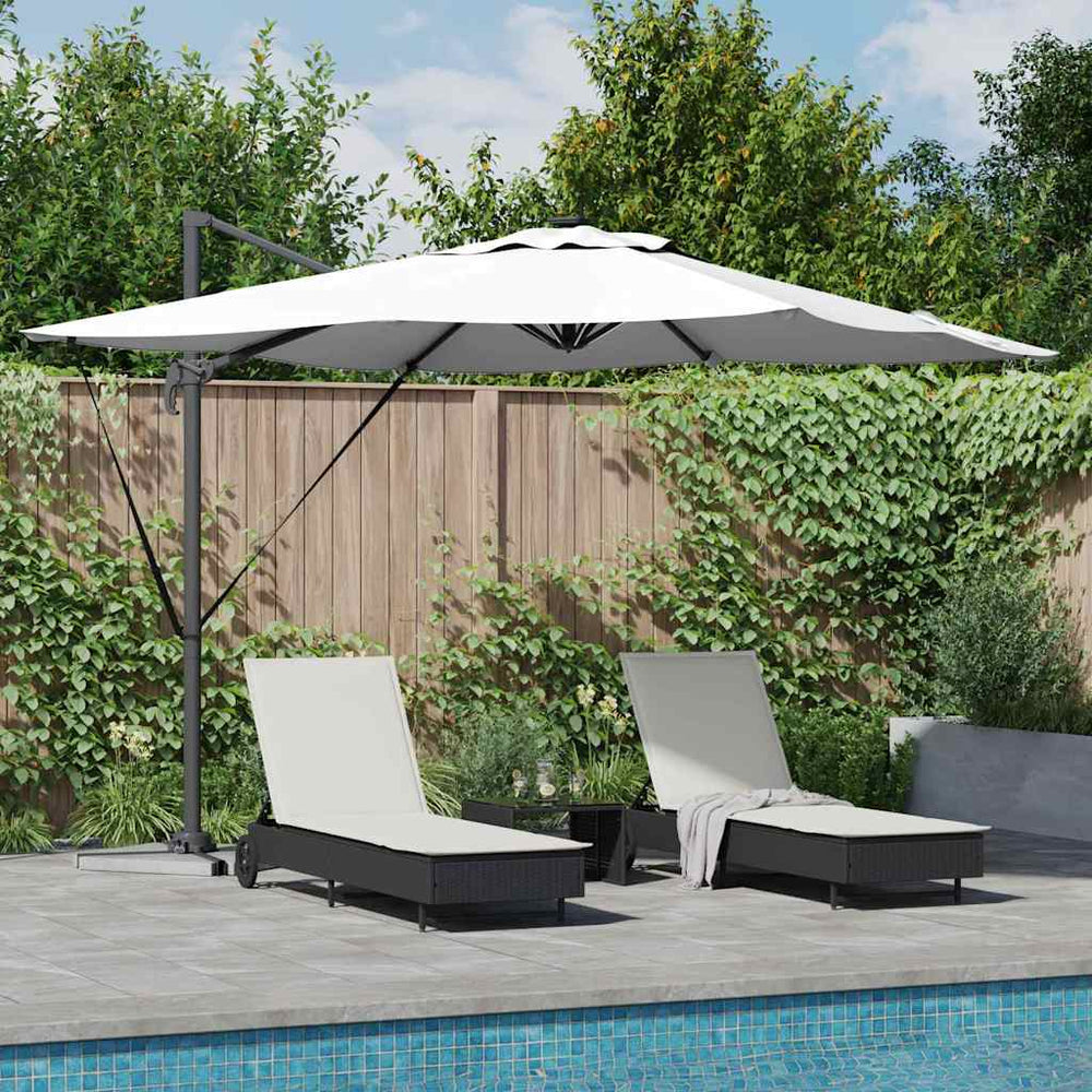 Cantilever Roma LED umbrella sand 286x285x270 cm aluminium