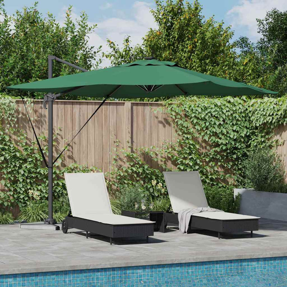 Cantilever Roma Umbrella with LED Lights Green 286x285x270 cm Aluminum