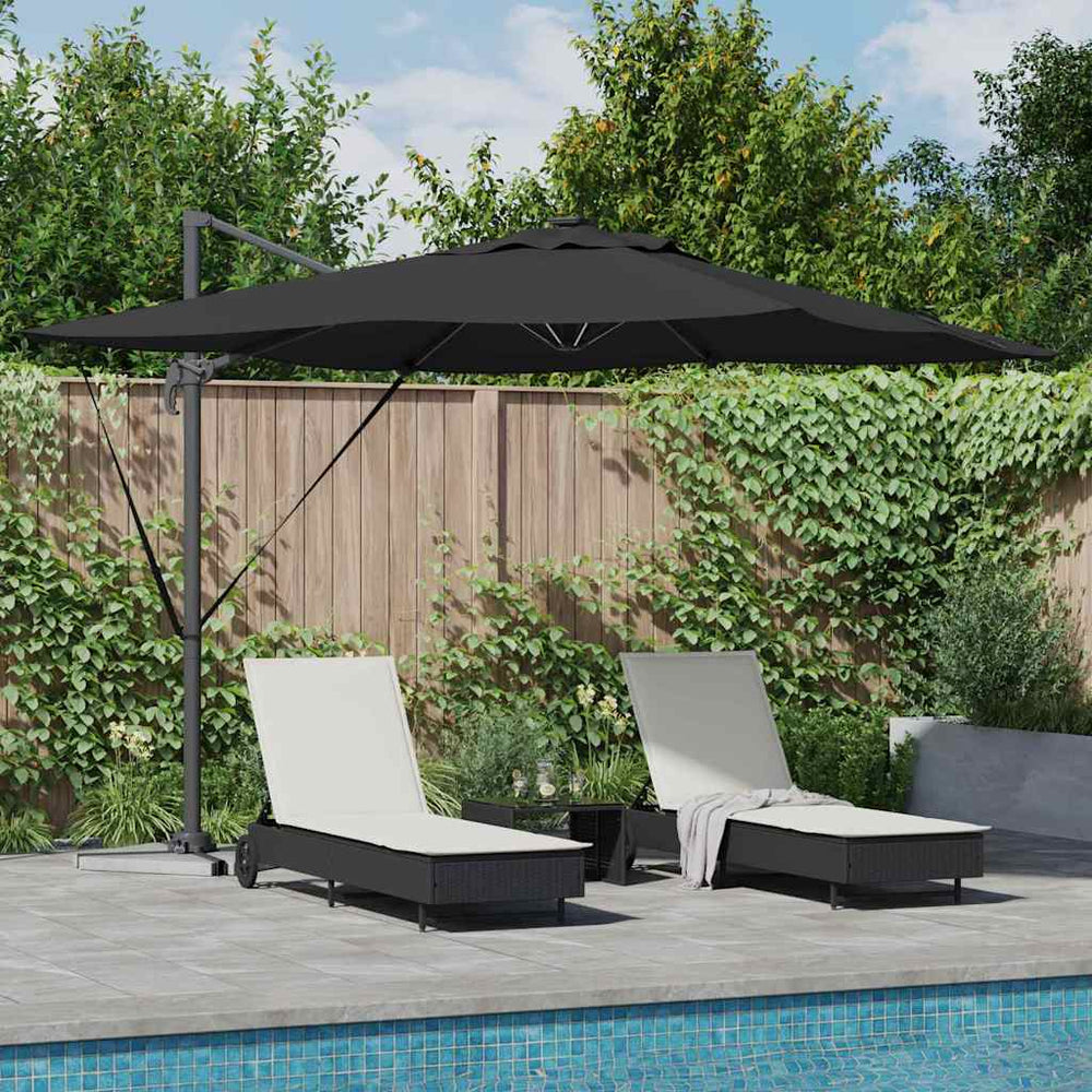 Cantilever Roma LED Umbrella Black 286x285x270 cm Aluminium