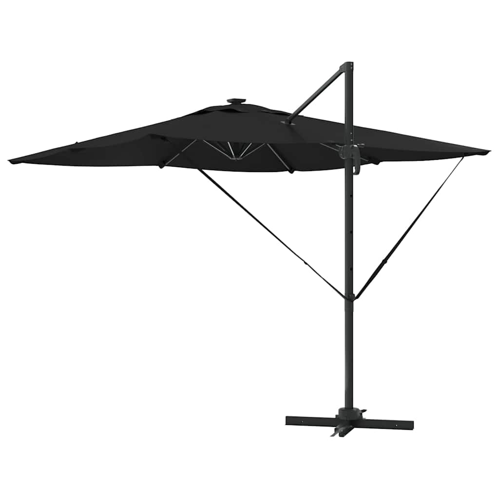Sodo skėtis LED EDISON, juoda, 286x284x270cm