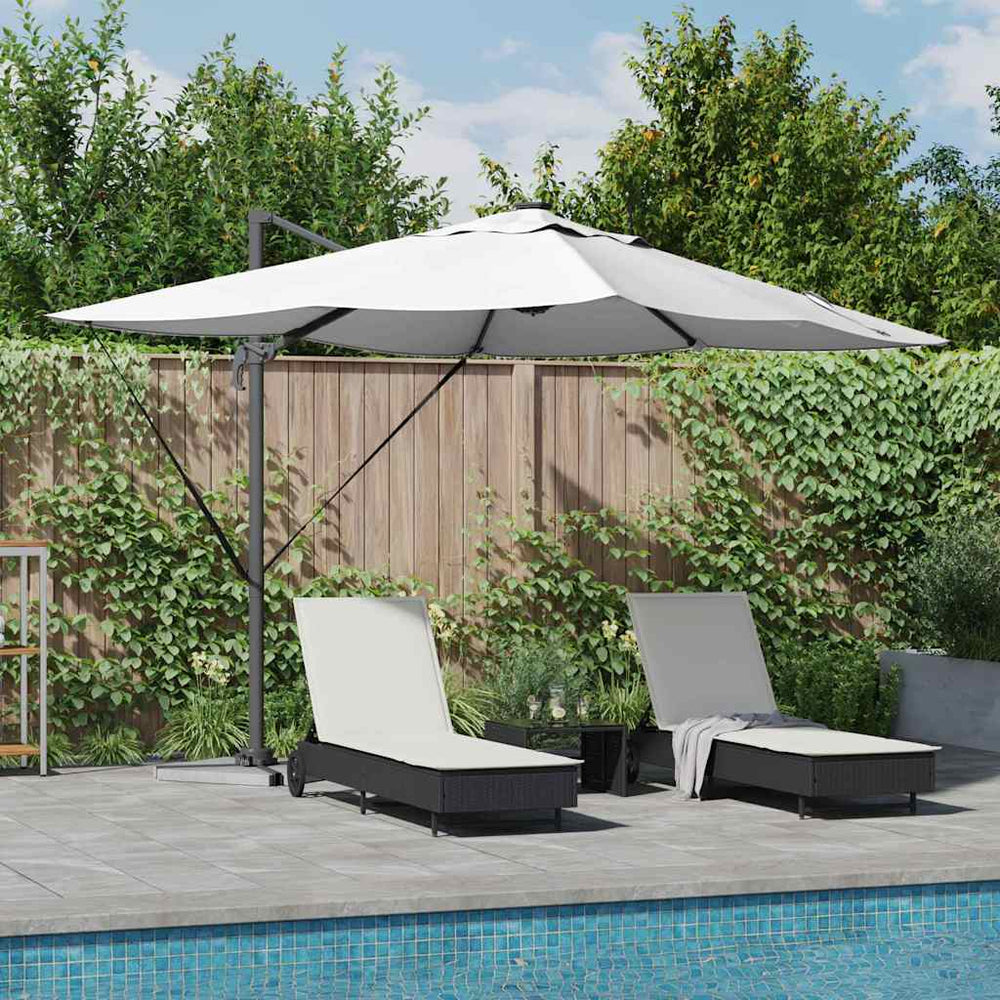 Cantilever Roma Umbrella with LED Sand 352x251x265 cm Aluminum