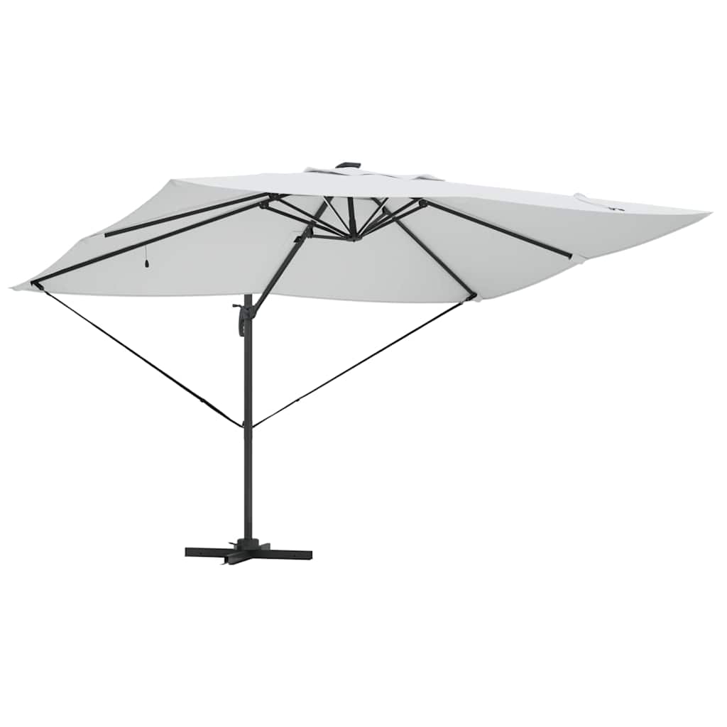 Cantilever Roma Umbrella with LED Sand 352x251x265 cm Aluminum