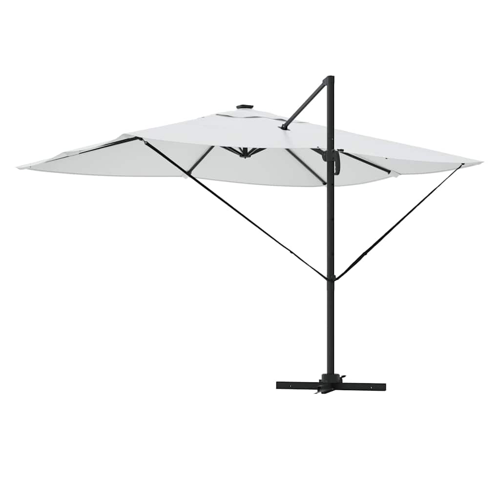 Cantilever Roma Umbrella with LED Sand 352x251x265 cm Aluminum