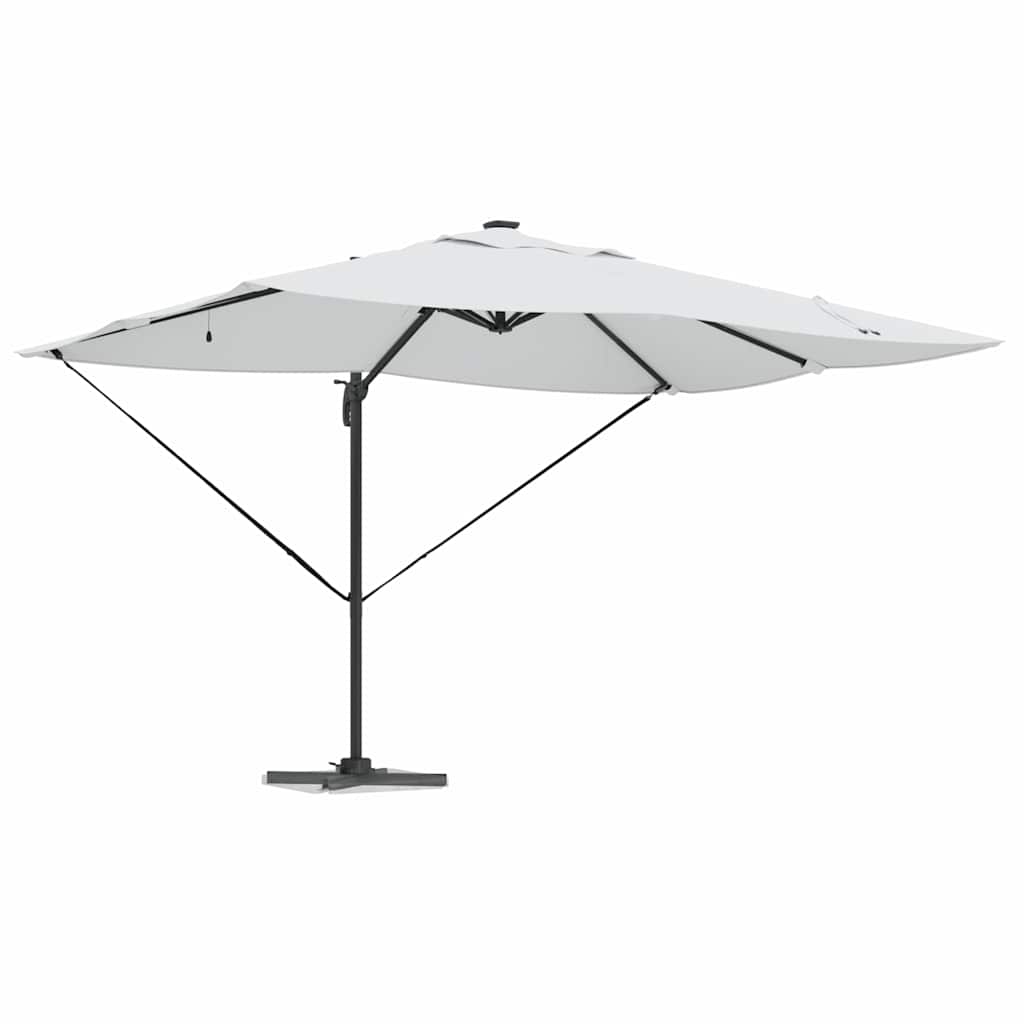 Cantilever Roma Umbrella with LED Sand 352x251x265 cm Aluminum