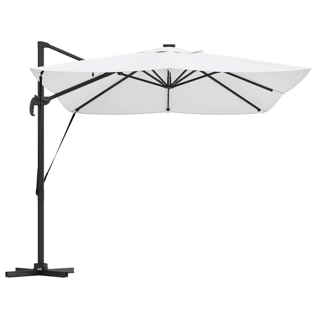 Cantilever Roma Umbrella with LED Sand 352x251x265 cm Aluminum