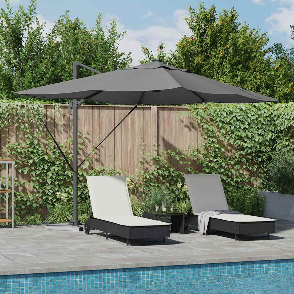 Cantilever Roma Umbrella with LEDs Anthracite 352x251x265 cm Aluminium
