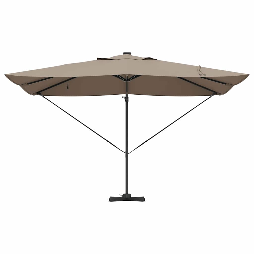 Cantilever Roma Parasol with LED Taupe 352x251x265 cm Aluminium