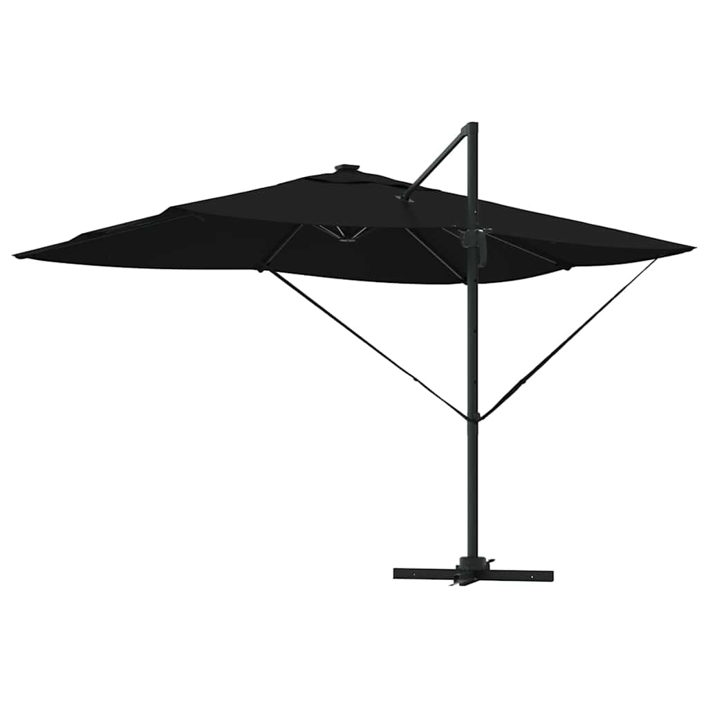 Dārza saulessargs LED ELIAS, melns, 352x251x265cm