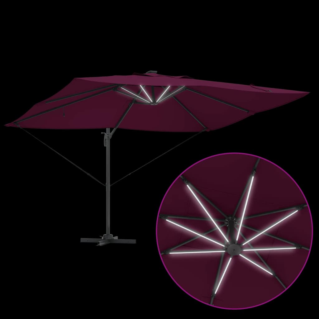 Sodo skėtis LED EGAN, raudona, 352x251x265cm
