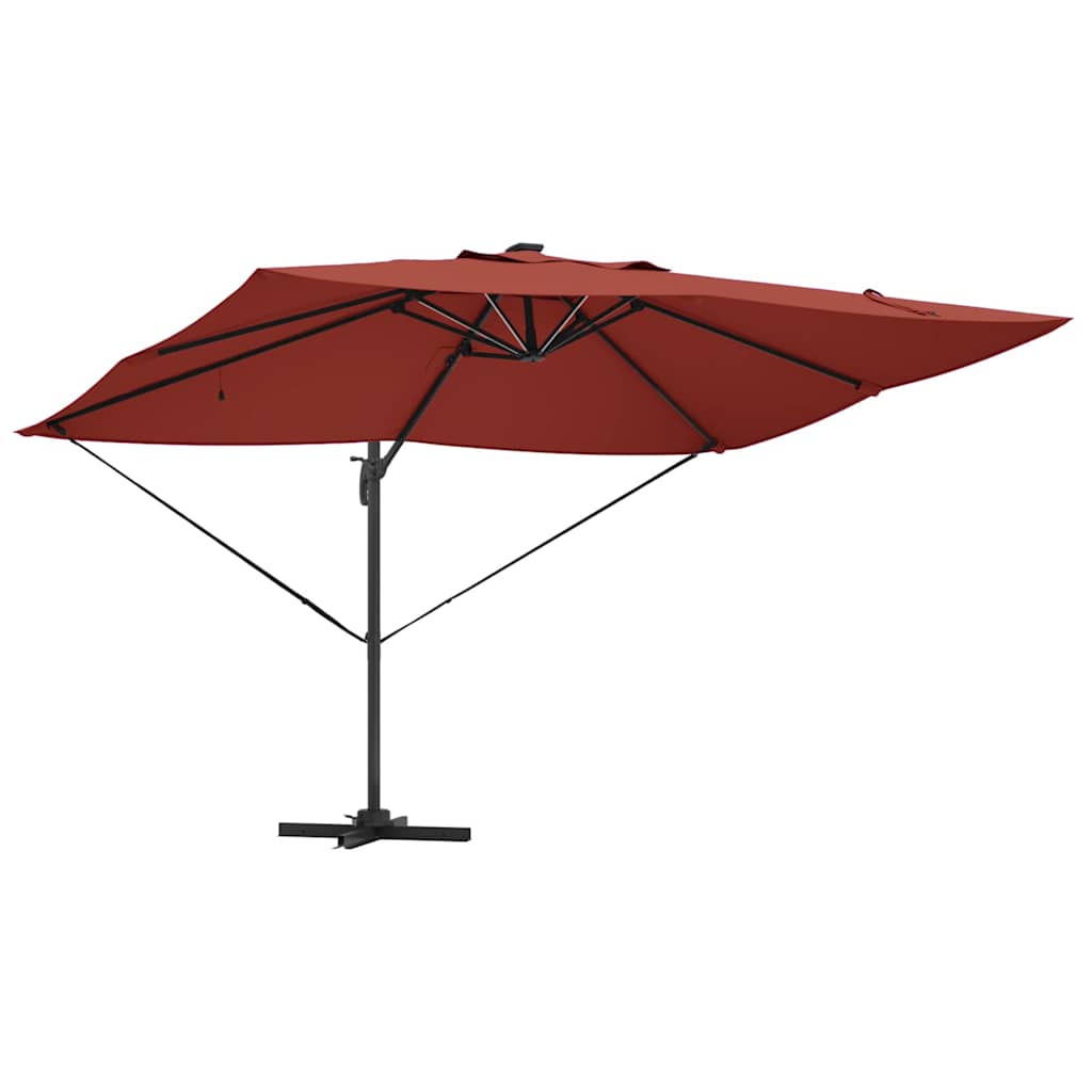 console Roma parasol with LED Terracotta 352x251x265 cm Aluminum