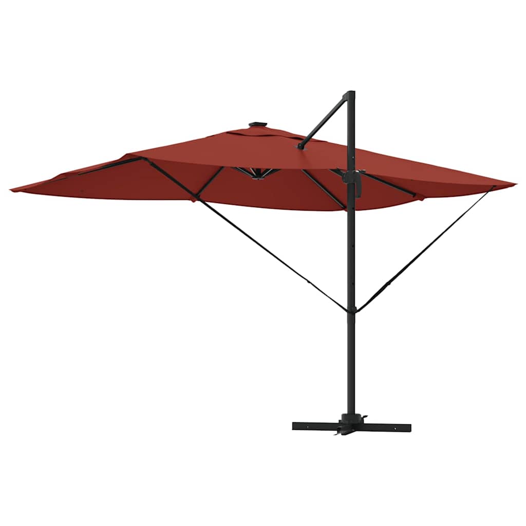 console Roma parasol with LED Terracotta 352x251x265 cm Aluminum