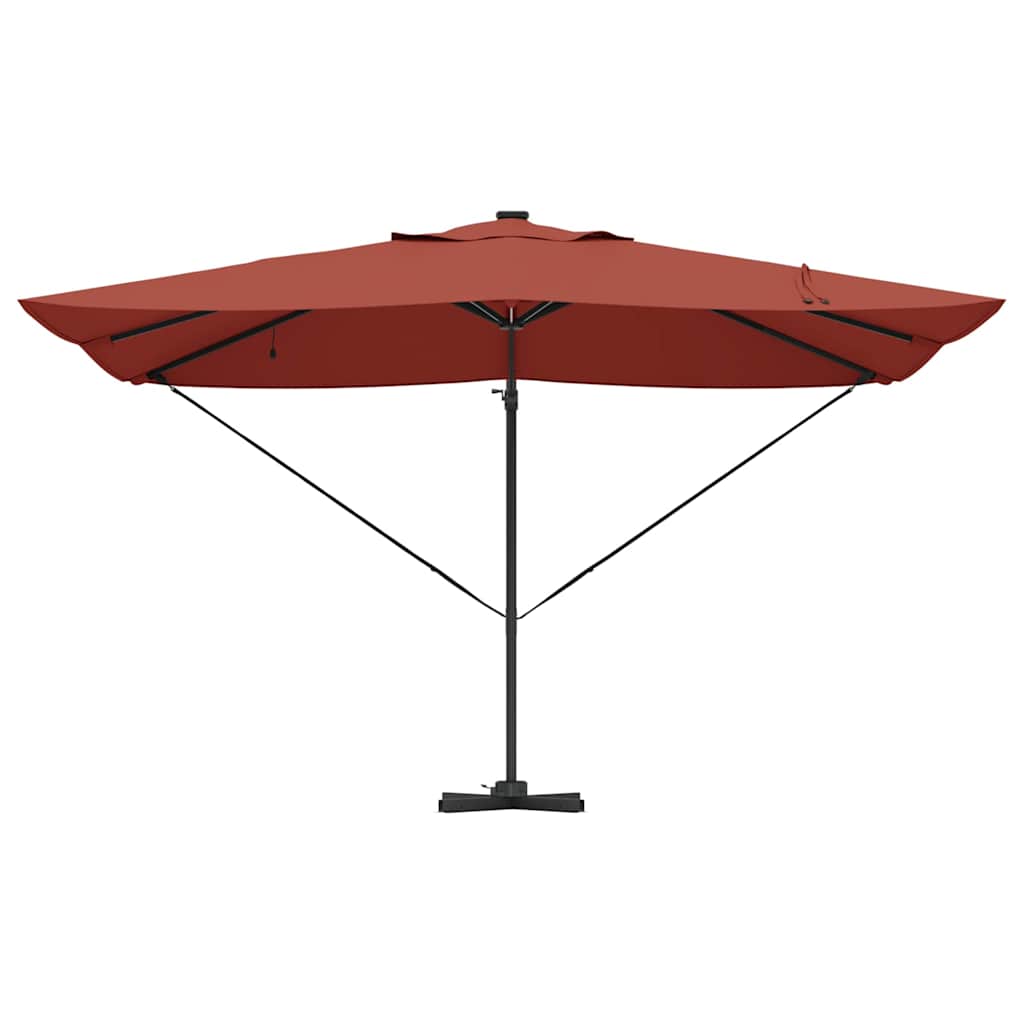 console Roma parasol with LED Terracotta 352x251x265 cm Aluminum
