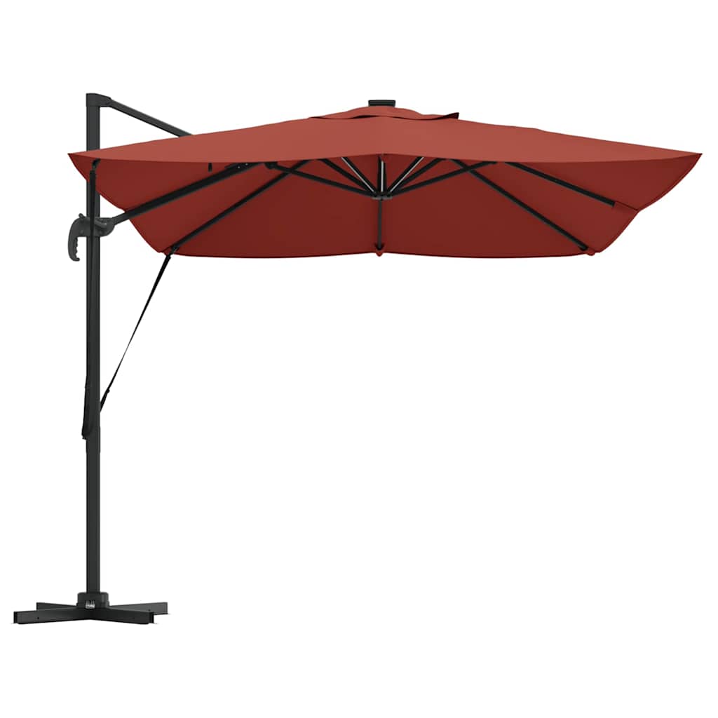 console Roma parasol with LED Terracotta 352x251x265 cm Aluminum