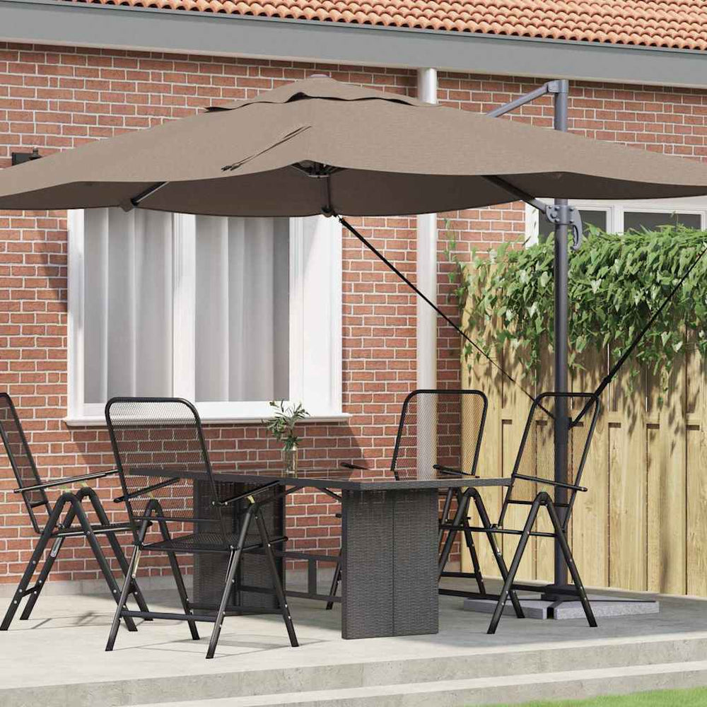 Cantilever Parasol Taupe Polyester Large Foldable