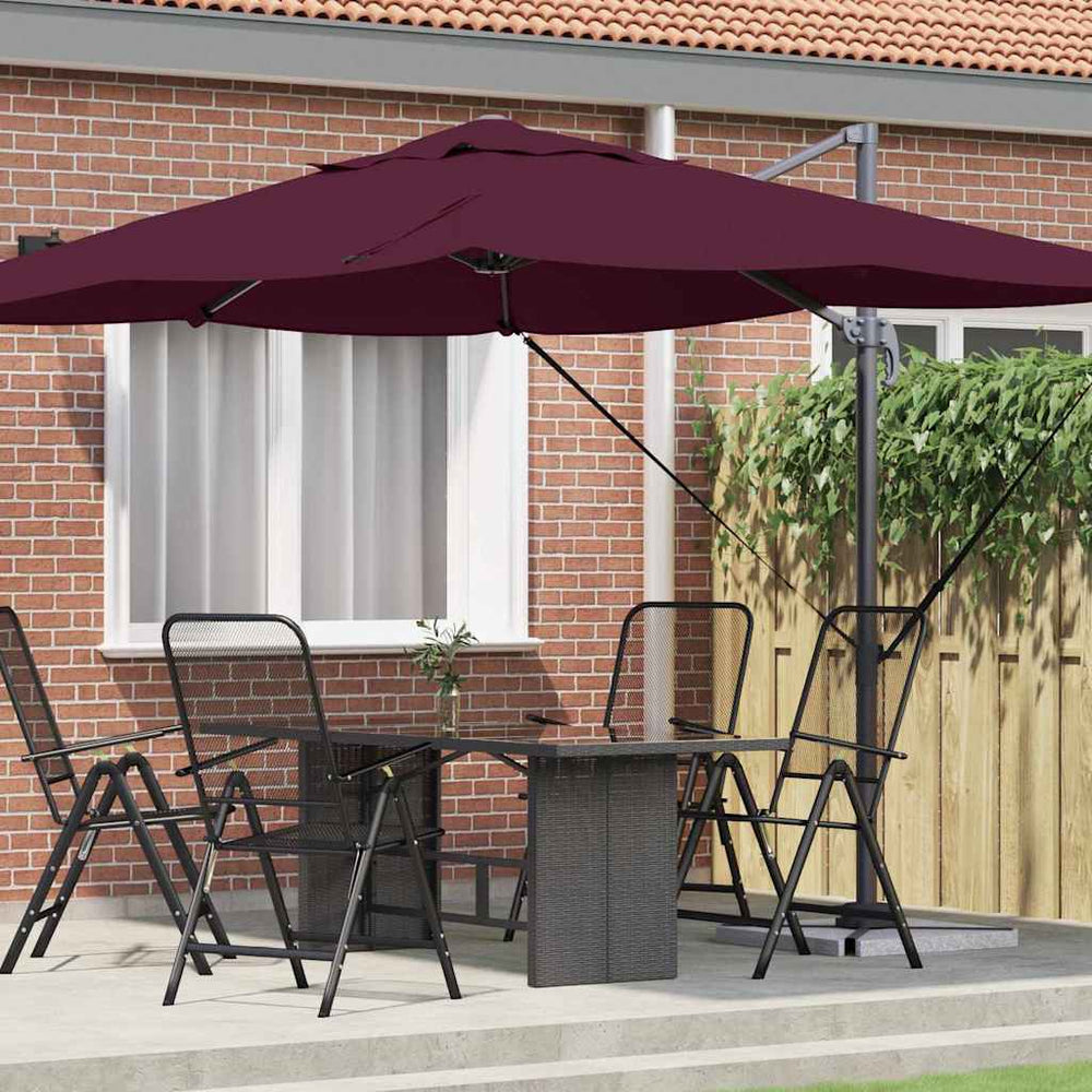 Cantilever Parasol Burgundy Polyester, Steel Large