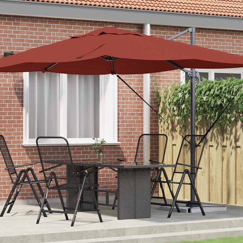 Cantilever Parasol Burnt Orange Polyester, Steel Large