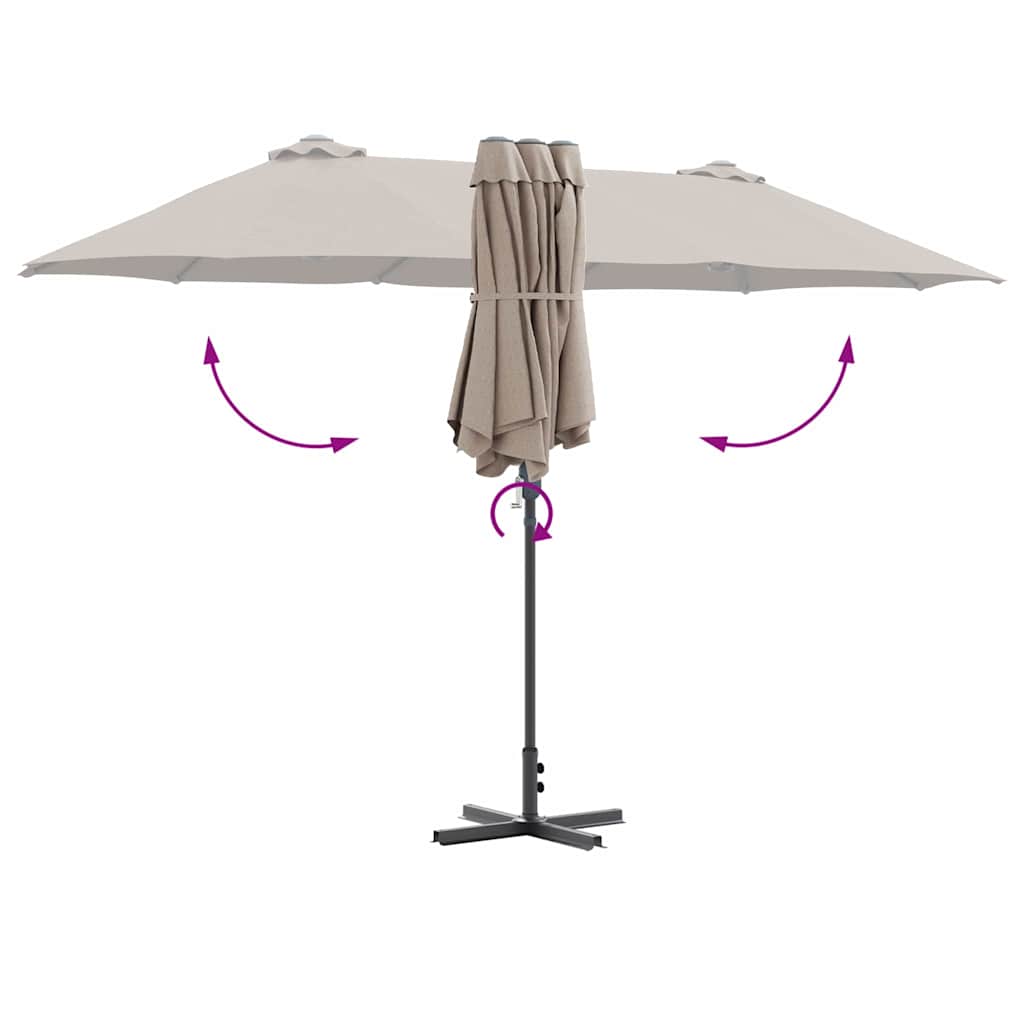 Sodo skėtis ERIC, taupe, 370x197x239cm