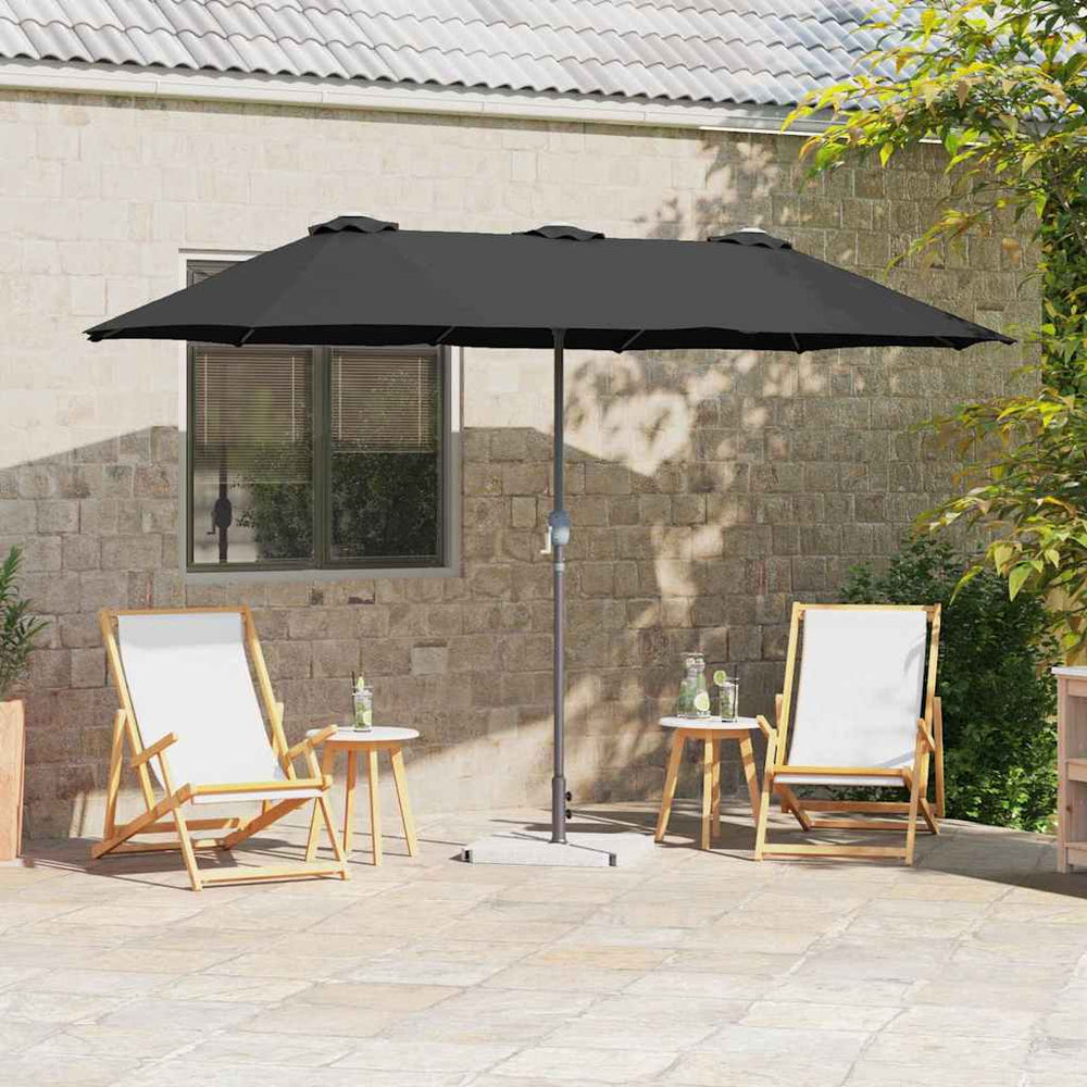 Garden Parasol Black 380 x 196 x 235 cm
