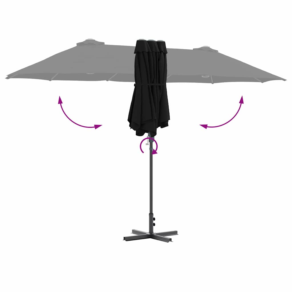 Sodo skėtis ERIC, juoda, 370x197x239cm