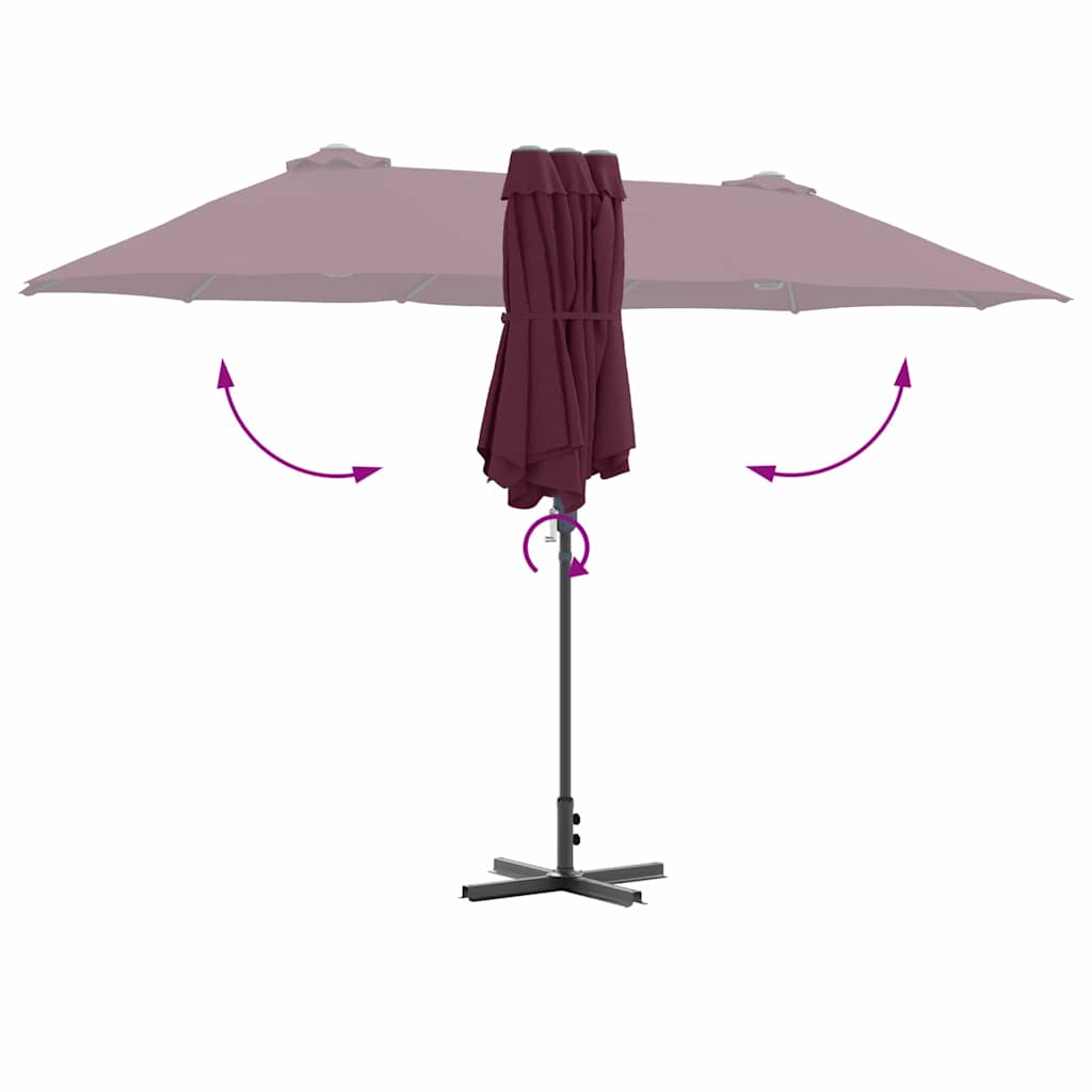 Sodo skėtis ERIC, raudona, 370x197x239cm