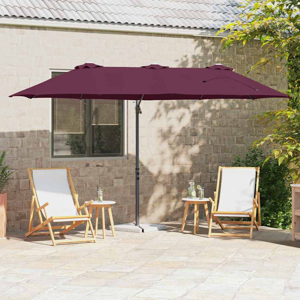 Garden cantilever umbrella with lock Burgundy L