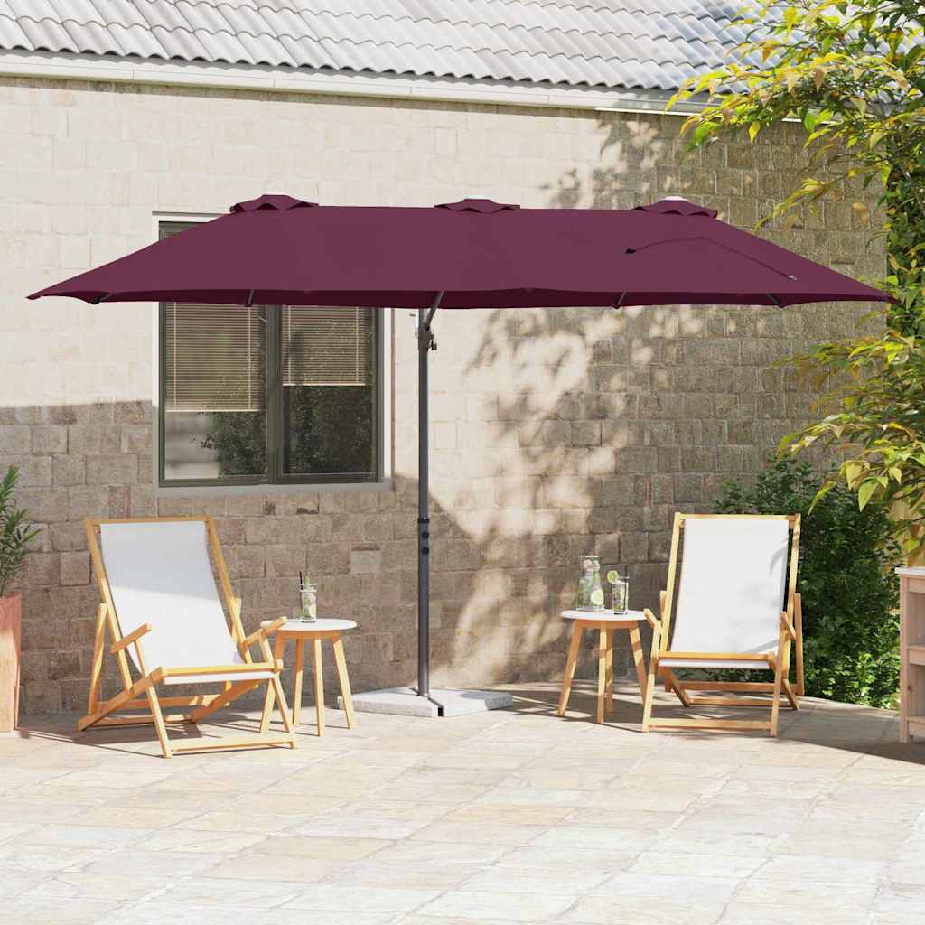 Garden cantilever umbrella with lock Burgundy L