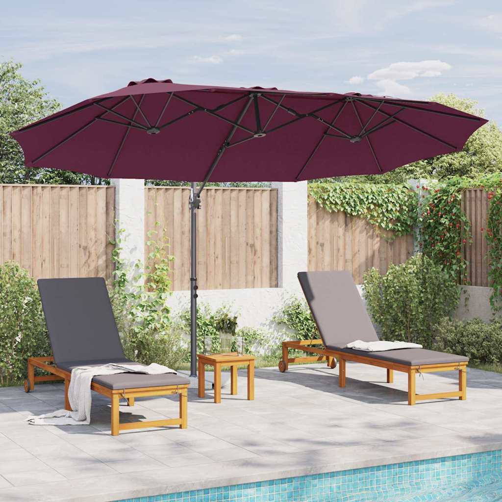 Garden cantilever umbrella with lock Burgundy L
