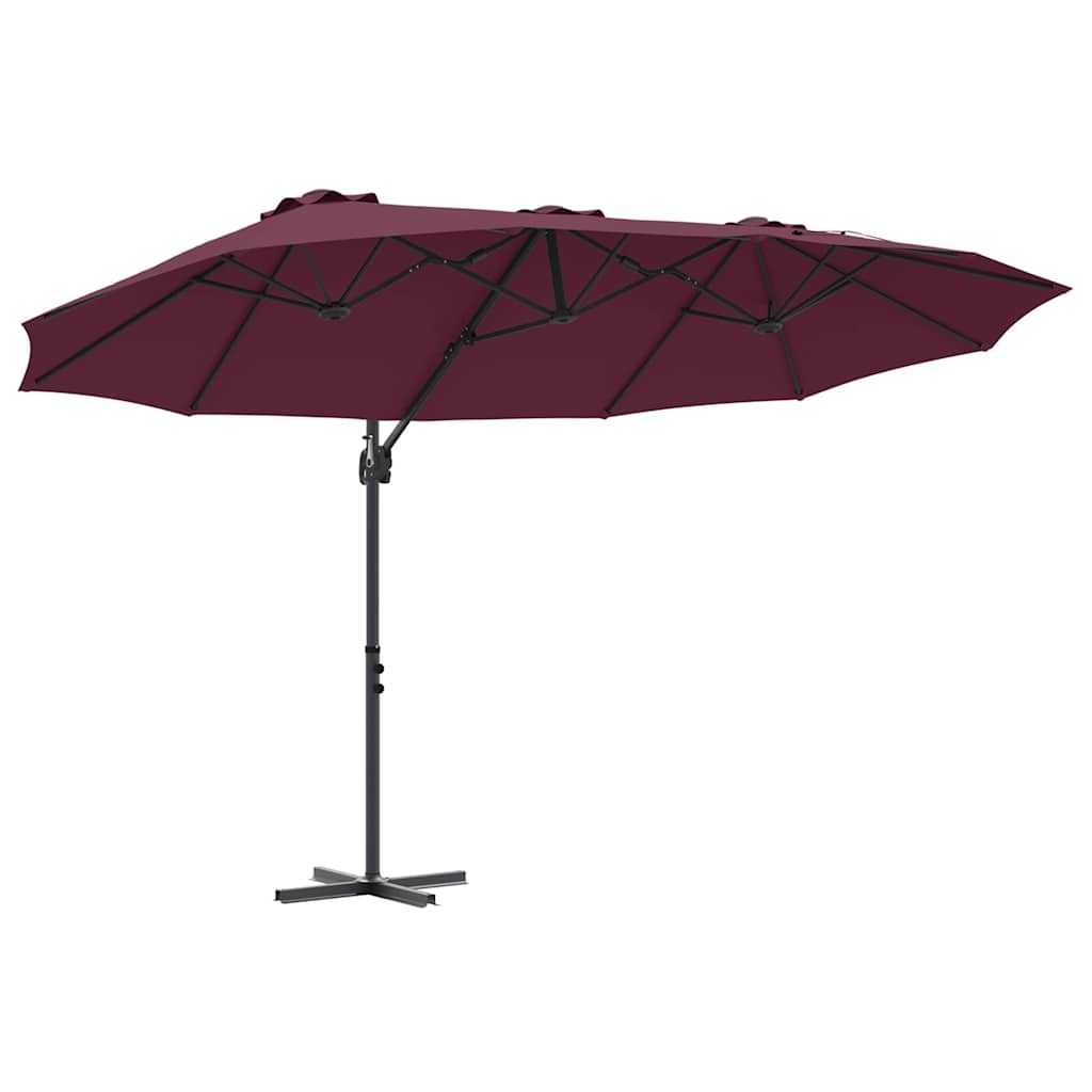 Garden cantilever umbrella with lock Burgundy L