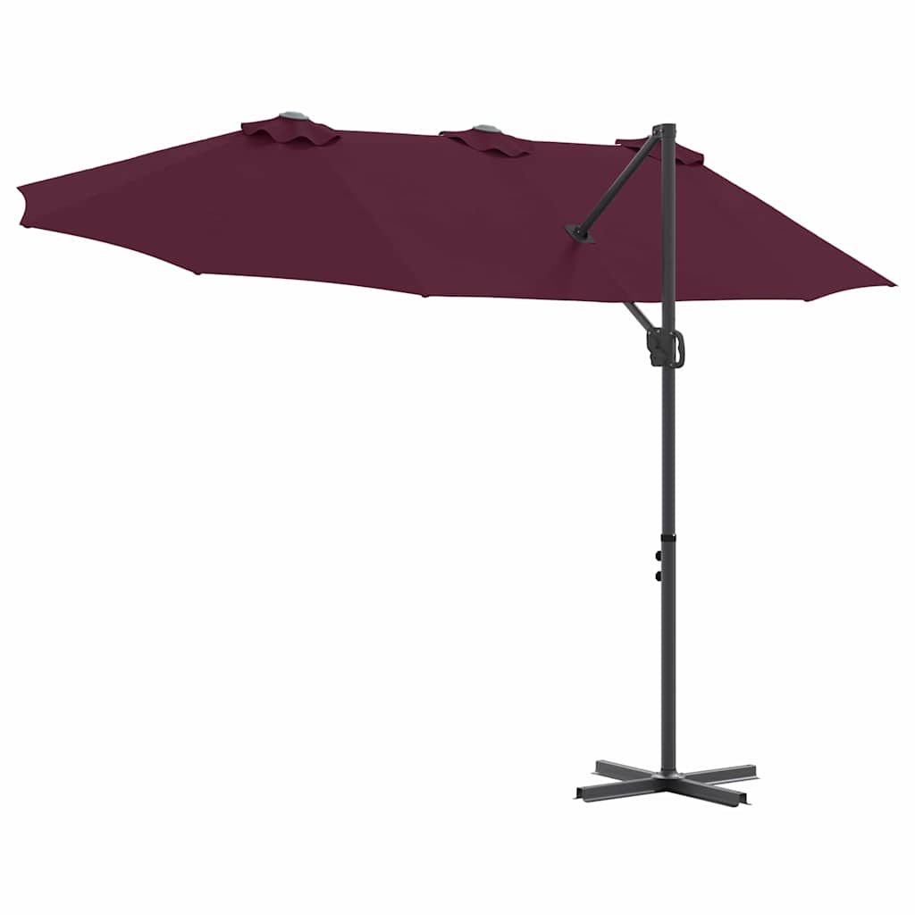 Garden cantilever umbrella with lock Burgundy L