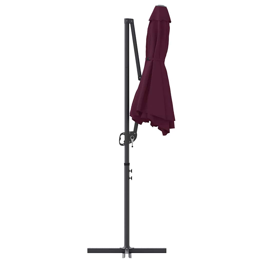 Garden cantilever umbrella with lock Burgundy L