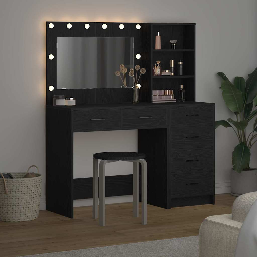 Make-up Table Black 78.5 x 41 x 135 cm Engineered Wood