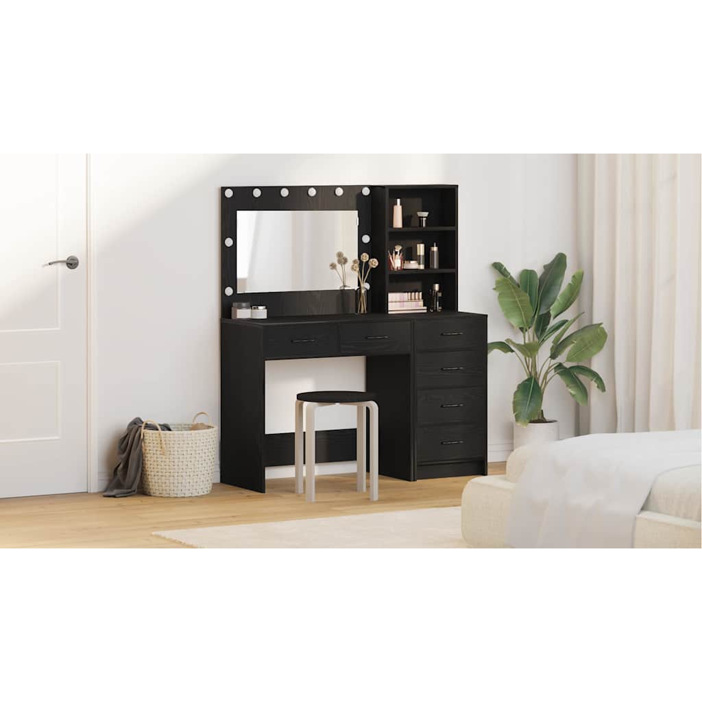 Make-up Table Black 78.5 x 41 x 135 cm Engineered Wood