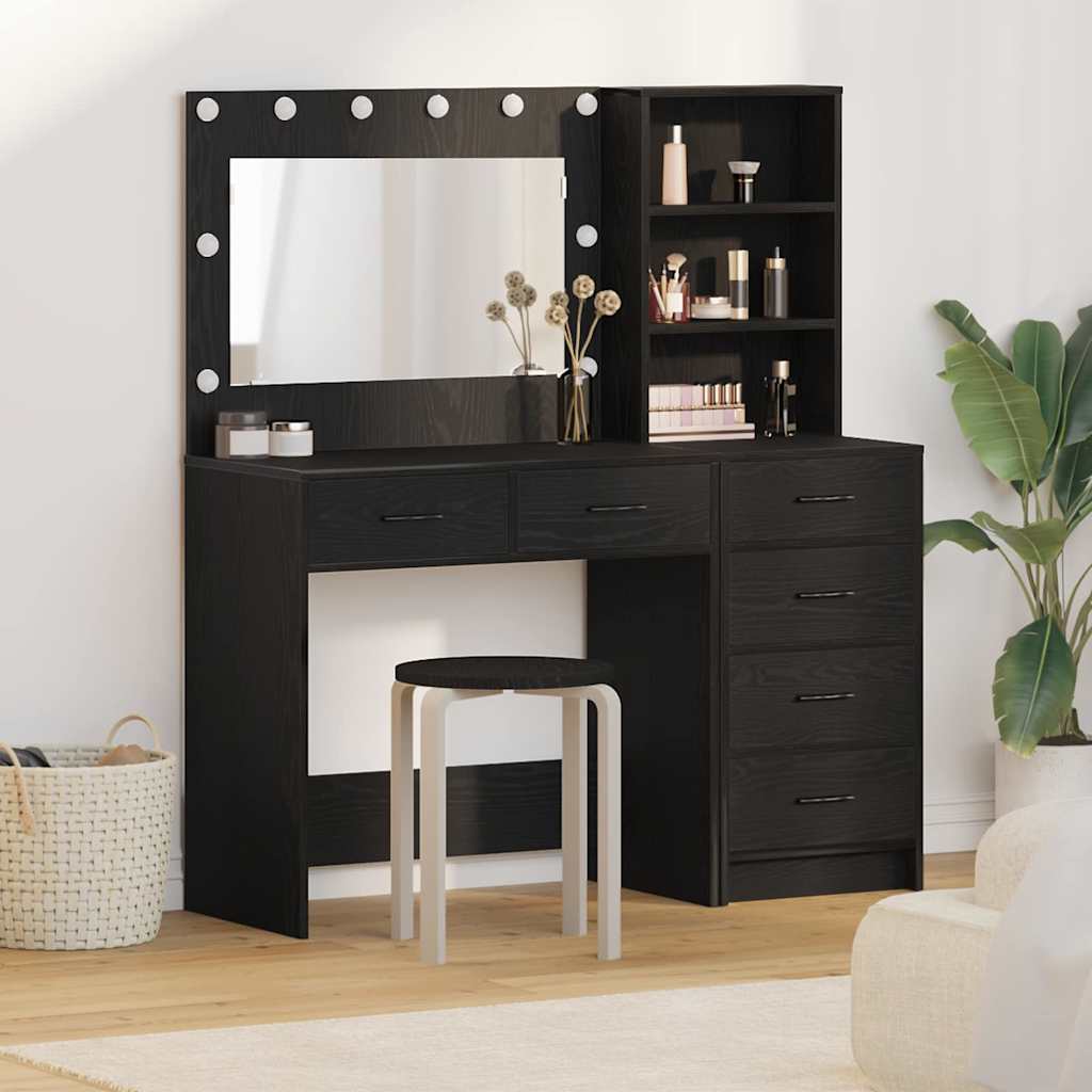 Make-up Table Black 78.5 x 41 x 135 cm Engineered Wood