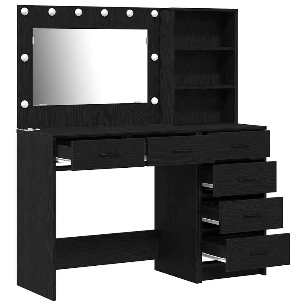 Make-up Table Black 78.5 x 41 x 135 cm Engineered Wood