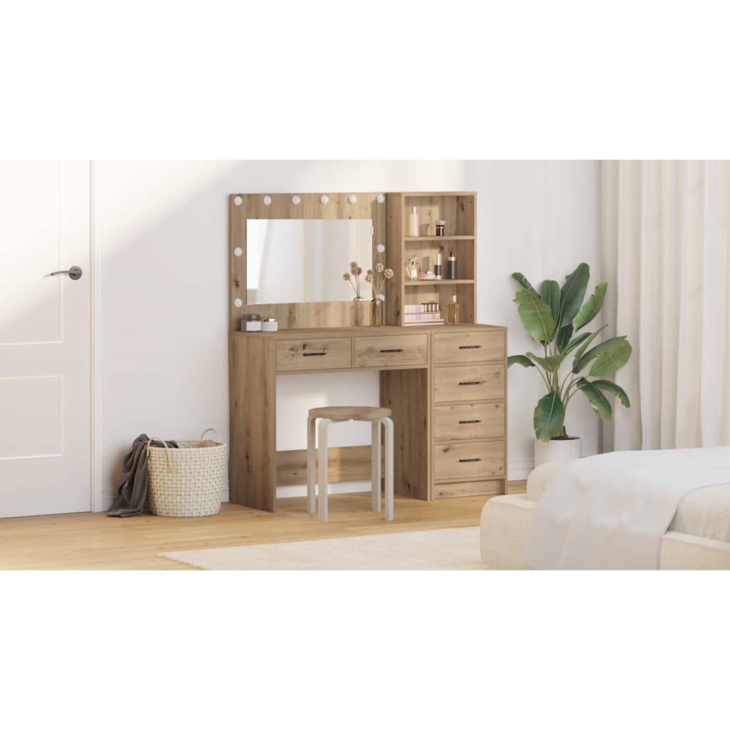 Makeup Table Brown 78.5 x 41 x 135 cm Engineered Wood