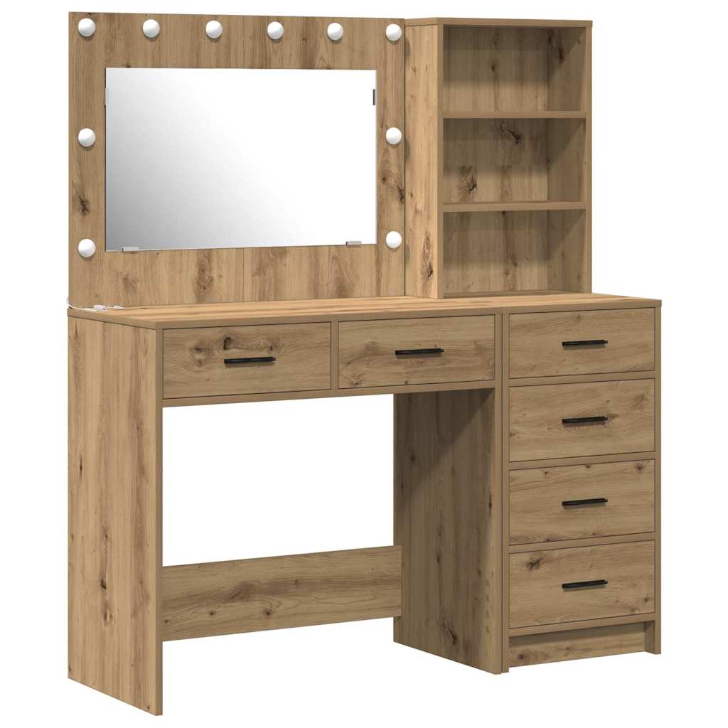 Makeup Table Brown 78.5 x 41 x 135 cm Engineered Wood