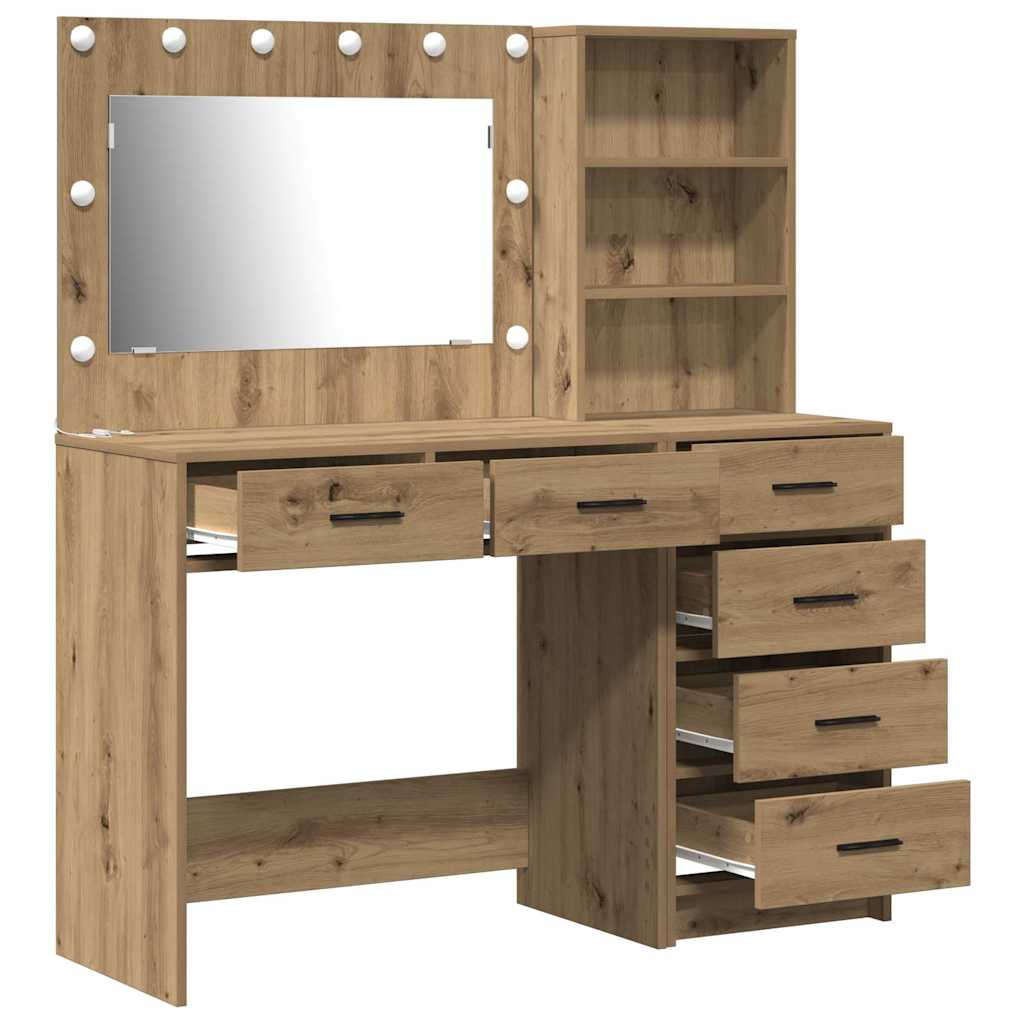 Makeup Table Brown 78.5 x 41 x 135 cm Engineered Wood