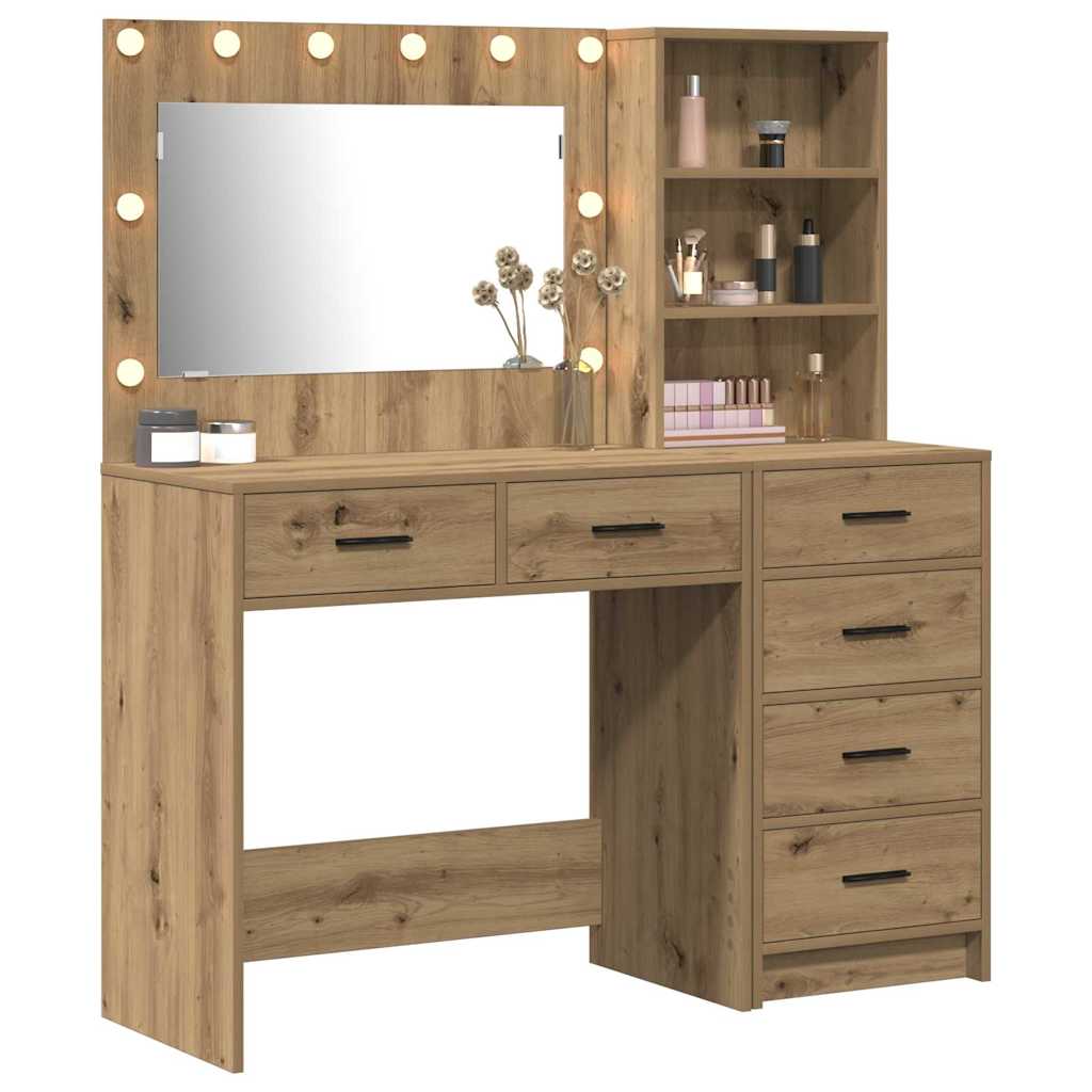 Makeup Table Brown 78.5 x 41 x 135 cm Engineered Wood