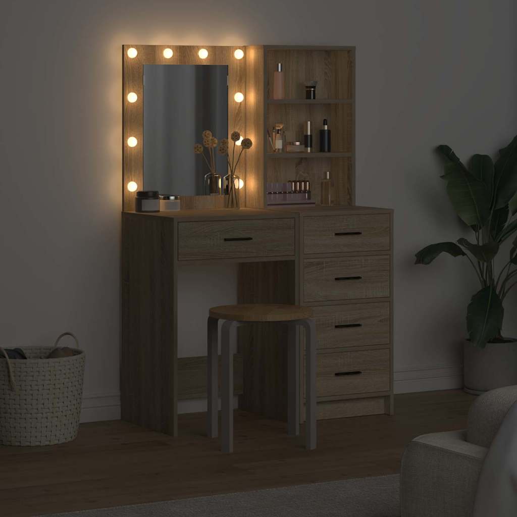 Makiažo stalas 2 pcs Ruda 50 x 41 x 135 cm Apdirbta mediena