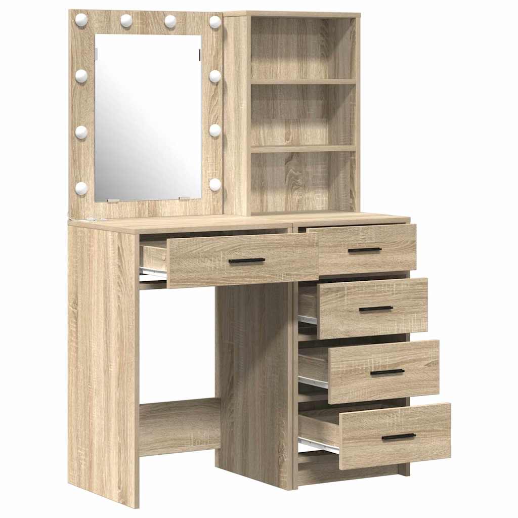 Makiažo stalas 2 pcs Ruda 50 x 41 x 135 cm Apdirbta mediena