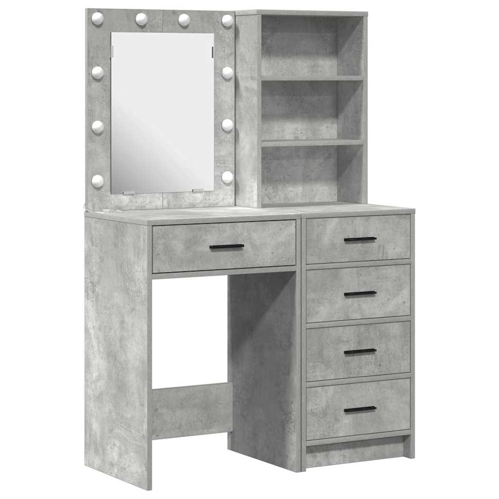 Makiažo stalas 2 pcs Pilka 50 x 41 x 135 cm Apdirbta mediena